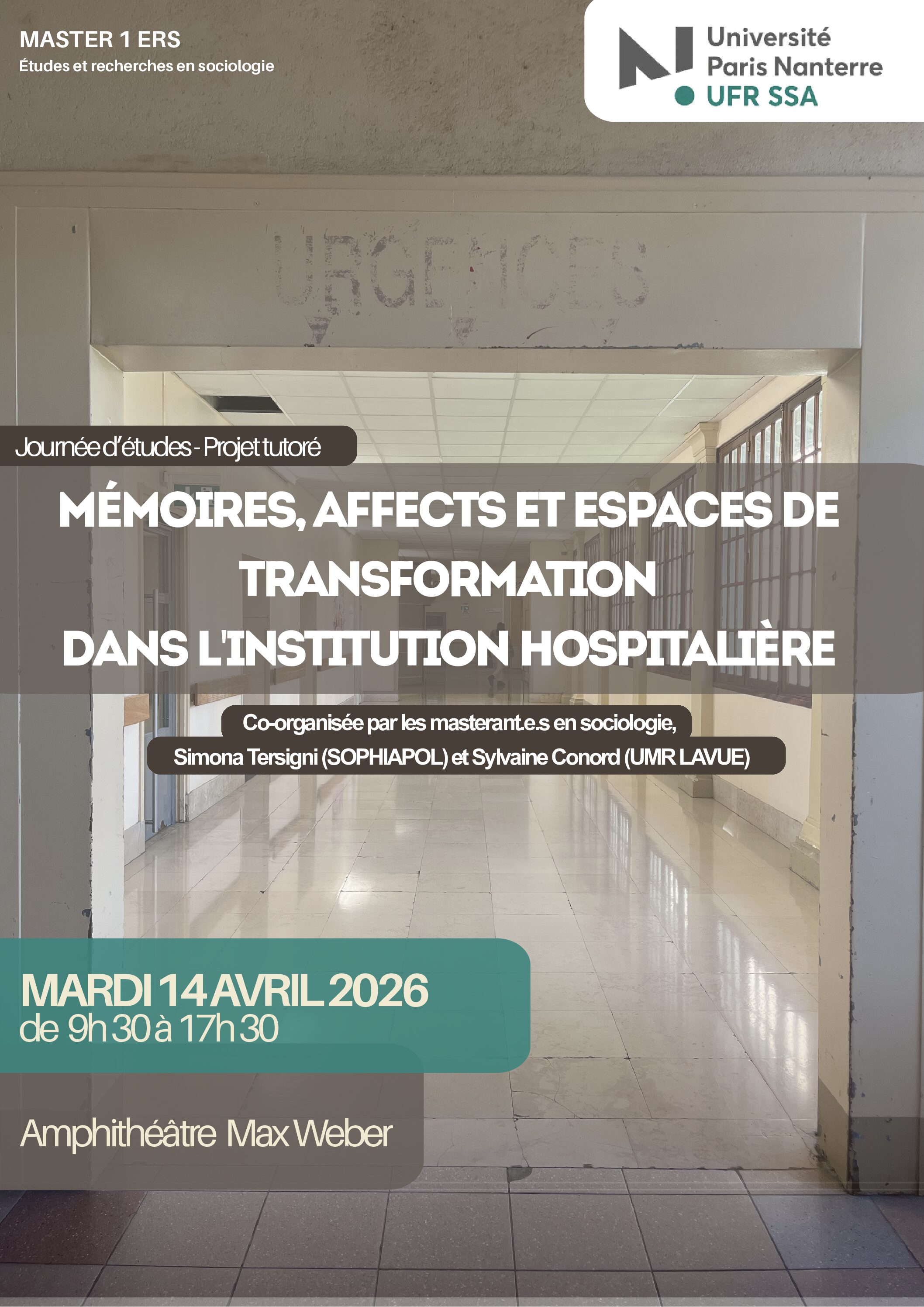 Journée d&rsquo;étude sur les Mémoires, affects et espaces de transformation dans l’institution hospitalière